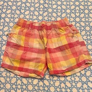 OshKosh B'gosh Pink Yellow Cream Plaid Girls Shorts